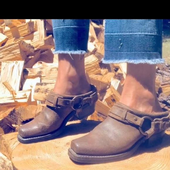 Frye Shoes - FRYE Women's 7B Belted Harness Moto Booties Brown